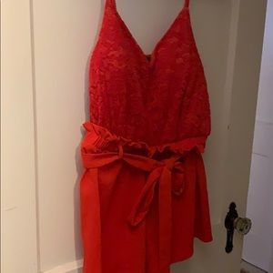 Red mesh romper NWOT